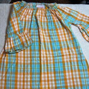 Natalie Grant Plaid Ruffle Sleeve Dress Size 4T